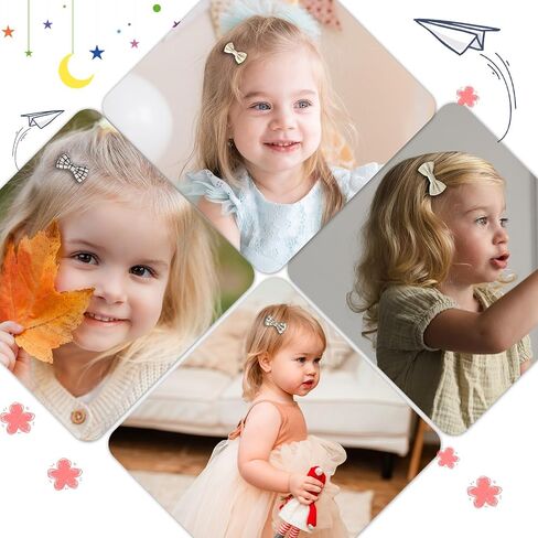 22Pcs Baby Hair Clips, Baby Girl Bows Fully Lined Non Slip Barrettes for Fine Handmade Hair Accessories for Infants Toddlers Kids Fine Hair, Light Color 1 in Saudi Arabia