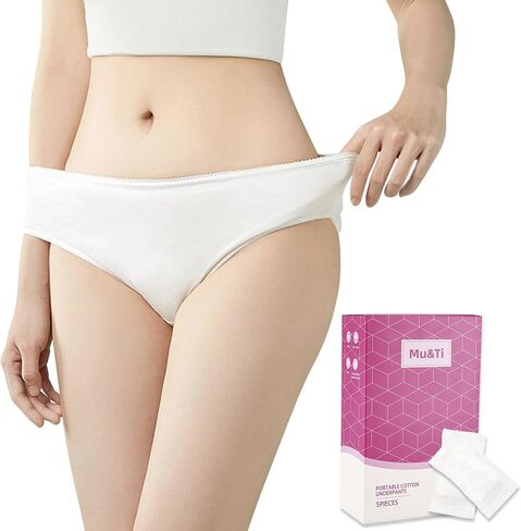 Disposable Underwear for Women 100% Cotton 5 Packs Panties White High Cut Briefs Travel/Emergency/Hospital Stays(XL) in Saudi Arabia