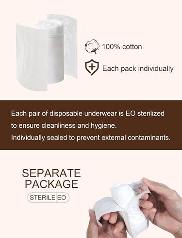 Disposable Underwear for Women 100% Cotton 5 Packs Panties White High Cut Briefs Travel/Emergency/Hospital Stays(XL) in Saudi Arabia