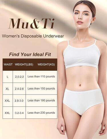 Disposable Underwear for Women 100% Cotton 5 Packs Panties White High Cut Briefs Travel/Emergency/Hospital Stays(XL) in Saudi Arabia