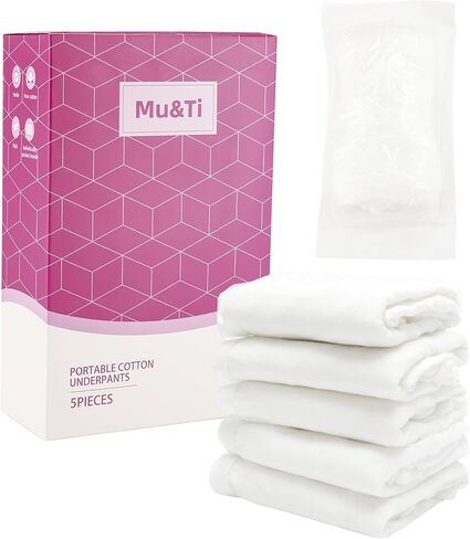 Disposable Underwear for Women 100% Cotton 5 Packs Panties White High Cut Briefs Travel/Emergency/Hospital Stays(XL) in Saudi Arabia