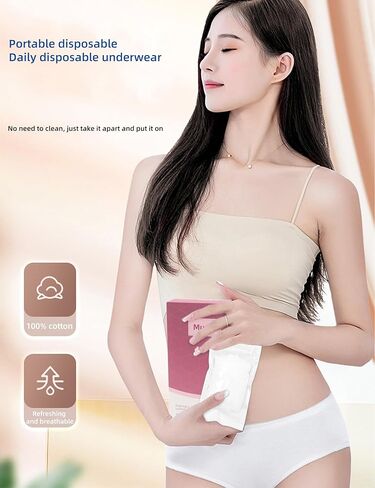 Disposable Underwear for Women 100% Cotton 5 Packs Panties White High Cut Briefs Travel/Emergency/Hospital Stays(XL) in Saudi Arabia