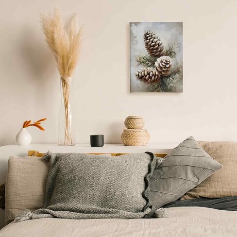 TLESKE Winter Christmas Cardinal Snowy Woodland Wall Art Decor, Red Bird Holly berries Canvas Wall Art Print for Bedroom Living Room, Vintage Rustic Winter Wall Artwork Picture, 11x14in in Kuwait