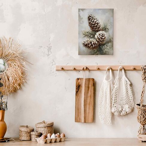 TLESKE Winter Christmas Cardinal Snowy Woodland Wall Art Decor, Red Bird Holly berries Canvas Wall Art Print for Bedroom Living Room, Vintage Rustic Winter Wall Artwork Picture, 11x14in in Kuwait