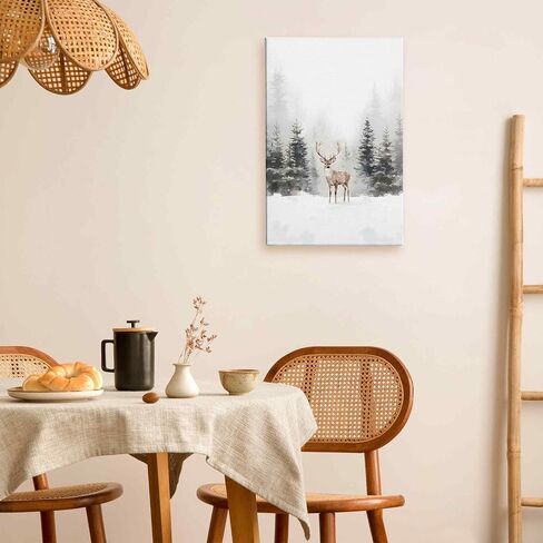 TLESKE Winter Christmas Cardinal Snowy Woodland Wall Art Decor, Red Bird Holly berries Canvas Wall Art Print for Bedroom Living Room, Vintage Rustic Winter Wall Artwork Picture, 11x14in in Saudi Arabia