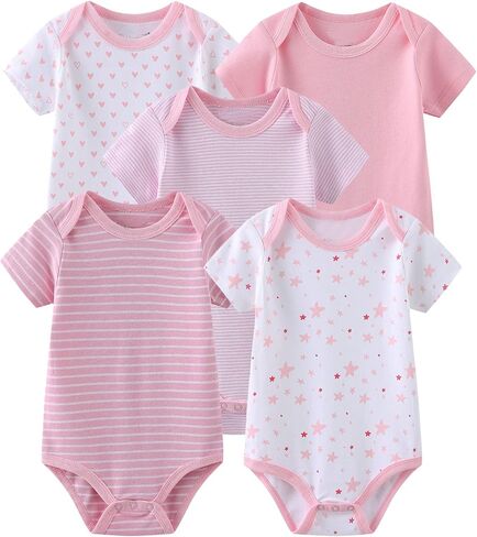 Chamie Newborn Baby Cute Design Bodysuit Short Sleeve One-Piece Baby Clothes for Boys and Girls in Kuwait
