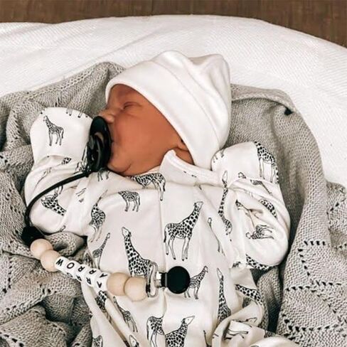 DRESHOW BQUBO Newborn Hospital Hat and Mittens Infant Baby Beanie Soft Cotton Cute Knot Nursery Cap for 0-3 Months Girls Boys in Kuwait