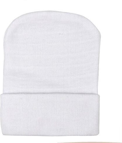 DRESHOW BQUBO Newborn Hospital Hat and Mittens Infant Baby Beanie Soft Cotton Cute Knot Nursery Cap for 0-3 Months Girls Boys in Kuwait