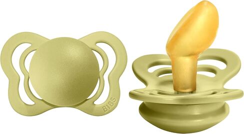 لهايات BIBS - مجموعة الأزياء الراقية | لهاية أطفال خالية من مادة BPA | صنع في الدنمارك | مجموعة من 2 لهايات ميدو كولور بريميوم | الحجم 0-6 أشهر in Kuwait