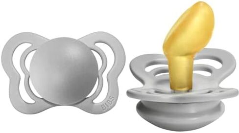 لهايات BIBS - مجموعة الأزياء الراقية | لهاية أطفال خالية من مادة BPA | صنع في الدنمارك | مجموعة من 2 لهايات كلاود كولور بريميوم | الحجم 0-6 أشهر in Kuwait