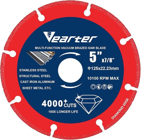 6 Inch Cut Off Wheel, Diamond Cutting Wheel for Angle Grinder Die Grinder, Cutting Disc with 4000+ Cuts on Metal, Stainless Steel, Cast Iron, Aluminum, Brass (6'' X 7/8'') in Kuwait
