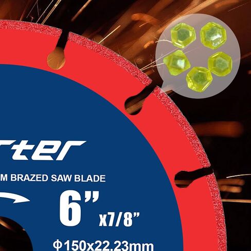 6 Inch Cut Off Wheel, Diamond Cutting Wheel for Angle Grinder Die Grinder, Cutting Disc with 4000+ Cuts on Metal, Stainless Steel, Cast Iron, Aluminum, Brass (6'' X 7/8'') in Kuwait