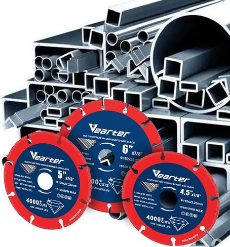 6 Inch Cut Off Wheel, Diamond Cutting Wheel for Angle Grinder Die Grinder, Cutting Disc with 4000+ Cuts on Metal, Stainless Steel, Cast Iron, Aluminum, Brass (6'' X 7/8'') in Kuwait