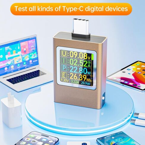 عداد طاقة USB C من diymore، عداد طاقة USB C، عداد اختبار الجهد والتيار من النوع C، سعة بنك الطاقة، وقت العمل، مقياس التيار الكهربائي، مقياس الفولتميتر، كاشف شاحن كابل USB، شاشة LED باللون الرمادي in Saudi Arabia