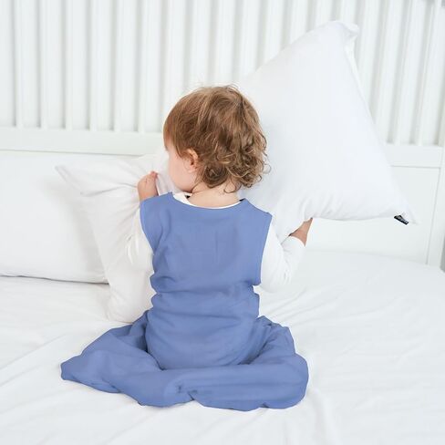 Rayon from Bamboo Sleep Sack Baby Wearable Blanket 0.5 Tog Soft Kids Sleeping Bag Toddler Sleeveless 0-6 Months Infant Newborn Swaddle Blanket 2-Way Zipper Unisex Boys Girls Sleepsack Blue in Saudi Arabia