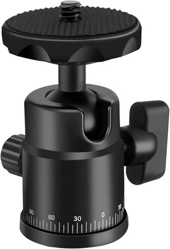 HEMMOTOP Tripod Ball Head H28 Black,Ball Head Mount Loading 6.6Lbs,Panorami Tripod Heads for Gopro Cam Camcorder Smartphone Light Microphone DSLR Camera Photography in Saudi Arabia