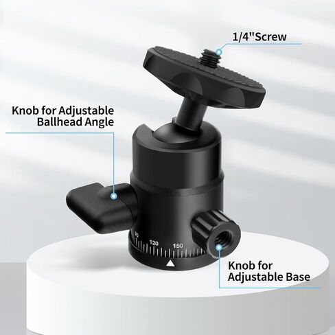 HEMMOTOP Tripod Ball Head H28 Black,Ball Head Mount Loading 6.6Lbs,Panorami Tripod Heads for Gopro Cam Camcorder Smartphone Light Microphone DSLR Camera Photography in Saudi Arabia