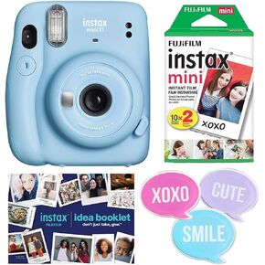 Fujifilm Instax Mini 11 Instant Camera with Fujifilm instax Mini Instant Daylight Film Twin Pack, 20 Exposures and Slinger Photo Album (Ice White)