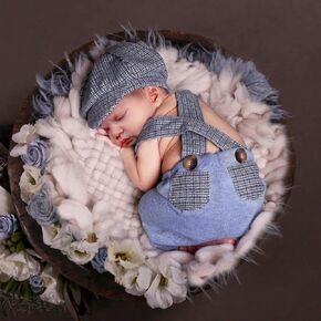 Newborn Photography Outfits Boy Newborn Photography Props Outfits Infant Gentleman Romper Suits with Hat