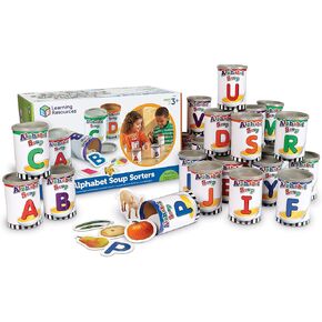 Learning Resources Alphabet Soup Sorters - 208 Pieces, Ages 3+, Early Phonics Manipulatives, ABCs, Alphabet Awareness & Recognition, Alphabet Soup Games