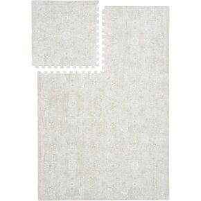 Super 1 Inch Thick Premium Quality Exercise & Baby Foam Play Mats - Expandable & Large Non-Toxic Odorless Floor Mat - 6 Tiles Spacious 6x4ft - Peel-Resistant - Pearl Beige