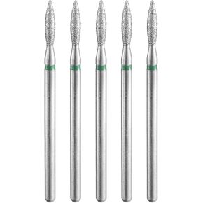 HARFINGTON 5pcs 200-230 Grits Diamond Grinding Bit 2.1mm Oval Head 2.35mm Shank 8mm Length Stone Sanding Drill Bits Rotary Tool for Ceramic Glass Grinding, Polishing