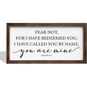 Fear Not For I Have Redeemed You, Framed Christian Decor Sign, Scripture Decor Art, Frame Wall Plaque Sign, Bible Verse Decor, Inspirational Wall Decor, Christian Home Decor, Religious Gift
