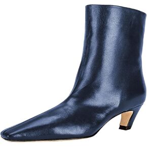 FSJ Women Square Toe Comfort Kitten Low Heel Ankle Boot Pull On Bootie Winter Faux Suede Casual Dressy Shoes Size 4-16 US