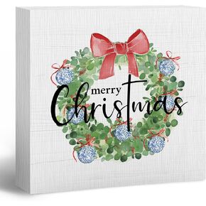 Its The Most Wonderful Time of The Year Wooden Box Sign, Christmas Desk Decor, Black Christmas Decorations, Black and Gold Christmas Wood Box Sign for Office Home Bedroom Wall Shelf Decor