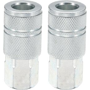 HARFINGTON 2pcs Industrial Coupler 3/8" NPT Female Thread 3/8" Body Quick Connect Air Coupler Air Hose Fittings Air Compressor Accessories for Automotive Shops