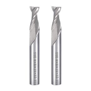 uxcell 2pcs 10mm Shank 10mm x 22mm Straight Flat Nose End Mill Cutter CNC Router Bits 2 Flute