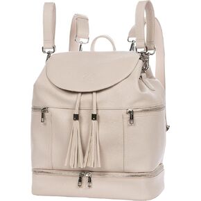 Citi Collective Journey Pearl Vegan Leather Diaper Bag Backpack | Elegant, Multifunctional, Travel Diaper Bag with Changing Pad, Stroller Straps & Insulated Bottle Pockets.