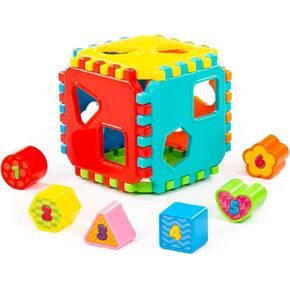 Polesie Shape Sorting Cube with 6 Number Blocks, Safe for Kids Shape Sorter, Best Shape Sorters for Toddlers 1-3, Favorite Learning Baby Toy for Every Boy & Girl 0+