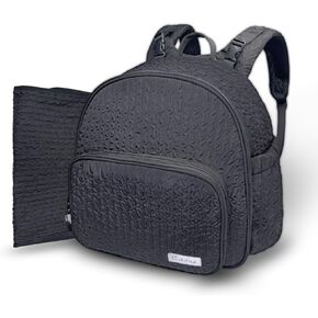 Diaper Backpack, Small Diaper Bag with Changing Pad, Baby Backpacks for Mommy,Travel Mini Maternity Bags with Insulated Pockets, Stroller Straps, Lightweight,Black