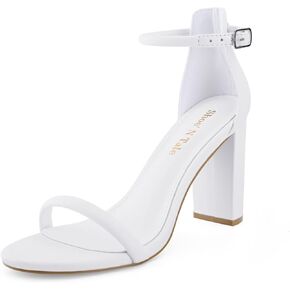 Shoe'N Tale Strappy Heels for Women Chunky Block High Ankle Buckle Heeled Sandals in Kuwait