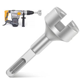 SDS Ground Rod Driver for Hammer Drill, Forged Steel Drill Bit Driver, High Hardness Rotary Hammer Drill, Square Cross Pile Ground Rod Adapter Bit for Most SDS Shank Hammer Drill Tool (1pcs, grey)