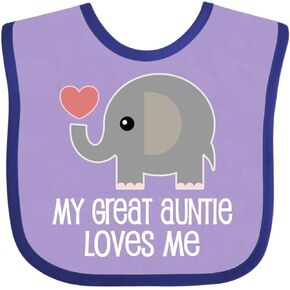 inktastic Great Auntie Loves Me Elephant Baby Bib