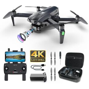 BEZGAR BD901 Drones with Camera for Adults 4K Long Range - Foldable Mini Drone with 4K Video, 3-Axis Gimbal, 3KM Transmission, 23 Mins Flight Time, Return To Home, Follow Me, Hobby RC Quadcopters