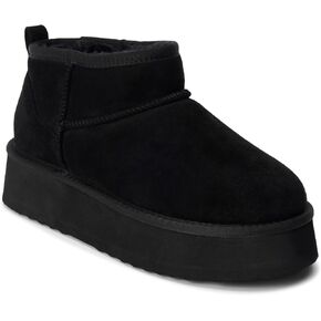 BEACH by Matisse Womens Breckenridge Round Toe Pull On Platform Casual Boots Ankle Low Heel 1-2" - Black