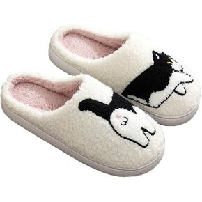 Fluffy Animals Slippers, Women Girls Winter Warm Cute Cartoon Non Slip Home Indoor Slippers