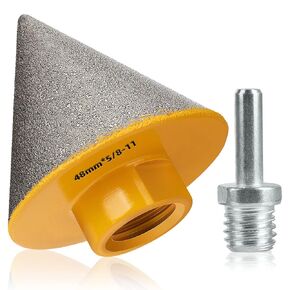 Diamond Beveling Chamfer Bits Diamond Countersink Drill Bit for Existing Holes Enlarging Shaping Trimming in Tile Marble Glass Granite Ceramic 1-7/8"(48mm) Dia with 5/8-11" Thread Adapter