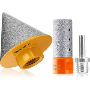 Diamond Beveling Chamfer Bits Diamond Countersink Drill Bit for Existing Holes Enlarging Shaping Trimming in Tile Marble Glass Granite Ceramic 1-7/8"(48mm) Dia with 5/8-11" Thread Adapter in Saudi Arabia