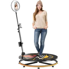 MWE 360 Photo Booth Machine with Flight Case,APP Remote Control Automatic Slow Motion 360 Spin Camera Booth (23in)