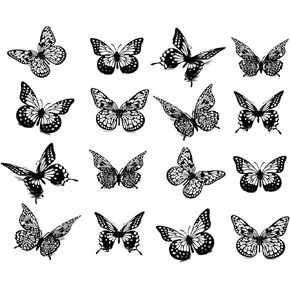 3D Butterfly Wall Decor 48 Pcs 4 Styles 3 Sizes, for Birthday Decorations Party Decorations, Removable Wall Stickers Interior Decoracions Kids Nursery Classroom Wedding Decor (Pink)