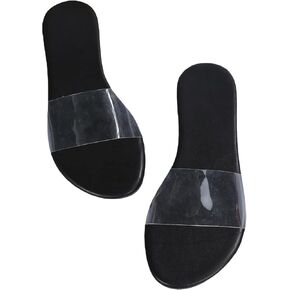GORGLITTER Women's Clear Sandals Transparent Flat Sandals Dressy Summer Open Toe Beach Sandals