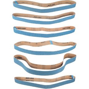 HARFINGTON 6pcs 2 x 48" Sanding Belts 1pcs Each of 36/40/60/80/100/120 Grit Aluminium Oxide Flush Joint Belt Sander Paper for Metal Woodworking Automotive Repair