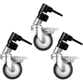 Soonpho Photography Swivel Caster Wheels Set for C Stand,25mm C-Stand Wheels Base Compatible with Takerers/Neewer and Other 25mm C Stand Legs for for Studio Photography Video Shooting - 3 Pack