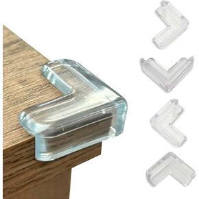 Transparent Corner Protector for Baby Safety - 12-Pack Edge Protectors, Furniture Corner Guards & Table Edge Covers - BPA-Free, Soft L-Shape Design for Baby Proofing Corners