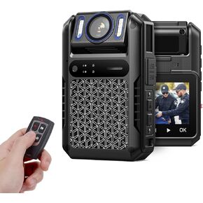 BOBLOV M6 4K 2160P 128GB كاميرا محمولة على الجسم مع جهاز تحكم عن بعد، كاميرا الجسم تدور 180 درجة بطارية 4300 مللي أمبير في الساعة لتسجيل الفيديو لمدة 11 ساعة، كاميرا يتم ارتداؤها على الجسم لإنفاذ القانون والسفر والمشي للحيوانات الأليفة in Kuwait