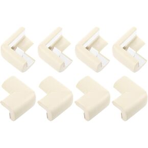uxcell Corner Protectors, 8 Pcs Furniture Corner Guards and Edges Safety Bumpers, Soft Rubber Foam Cushions for Fireplace, Table, Stair, Cabinet Edges and Sharp Corners (Light Brown)